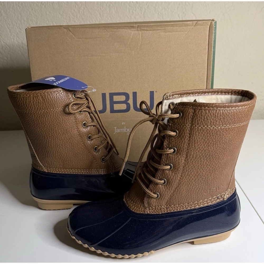 JBU Rain Snow rain Boots Womens Size 6M By‎ Jambu Maplewood B9MAW73 Navy/Tan